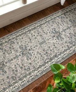 Well Woven Amare Vintage Botanical Floral Border Grey Rug 23 Well Woven Amare Vintage Botanical Floral Border Grey Rug