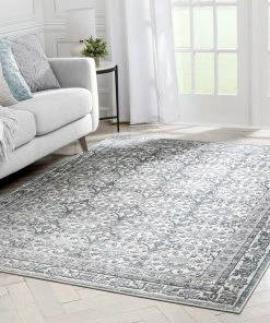 Well Woven Global Vida Vintage Eclectic Geometric Floral Grey Rug