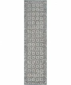 Well Woven Global Vida Vintage Eclectic Geometric Floral Grey Rug