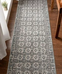 Well Woven Global Vida Vintage Eclectic Geometric Floral Grey Rug