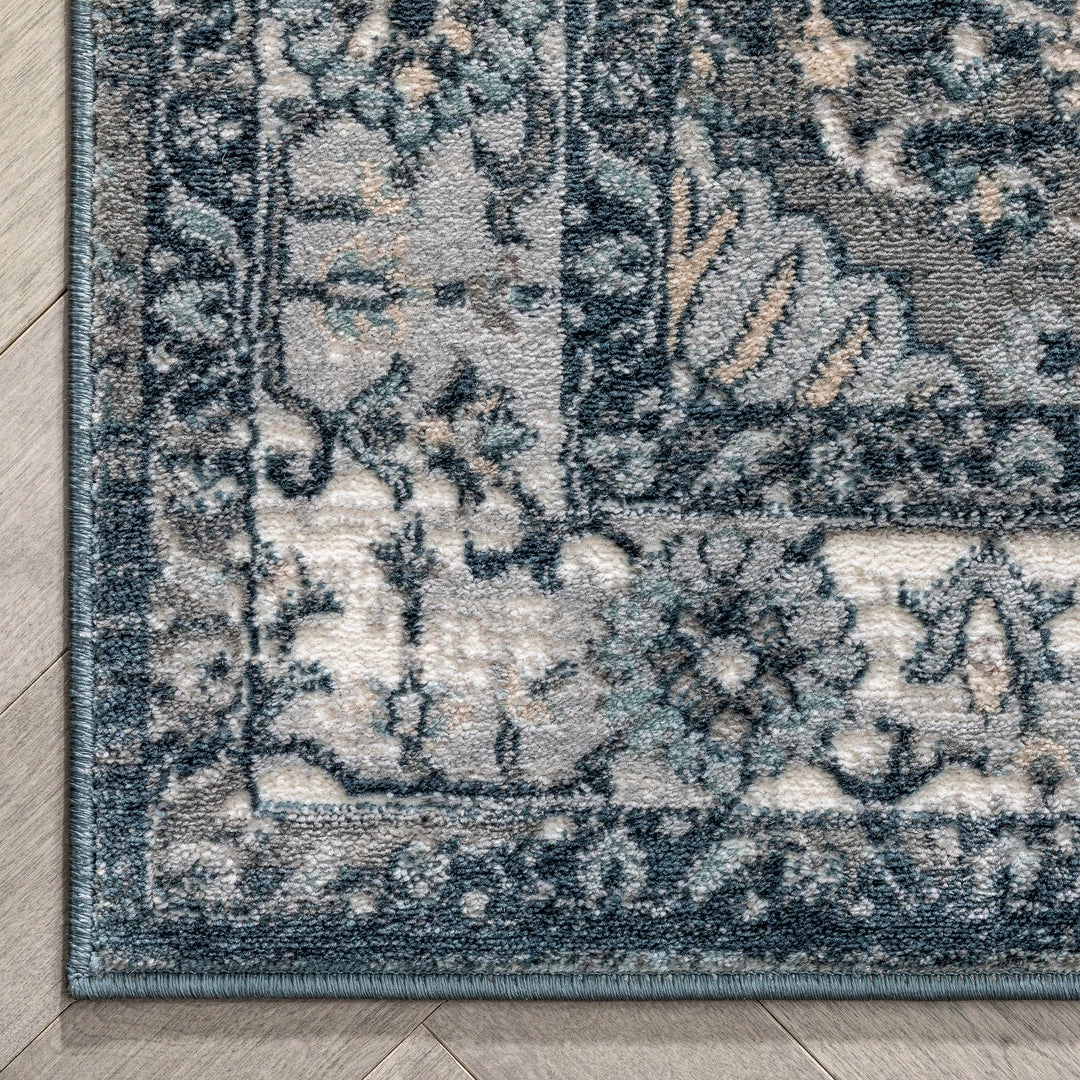 Well Woven Lennan Vintage Oriental Floral Border Blue Rug 5 Well Woven Lennan Vintage Oriental Floral Border Blue Rug