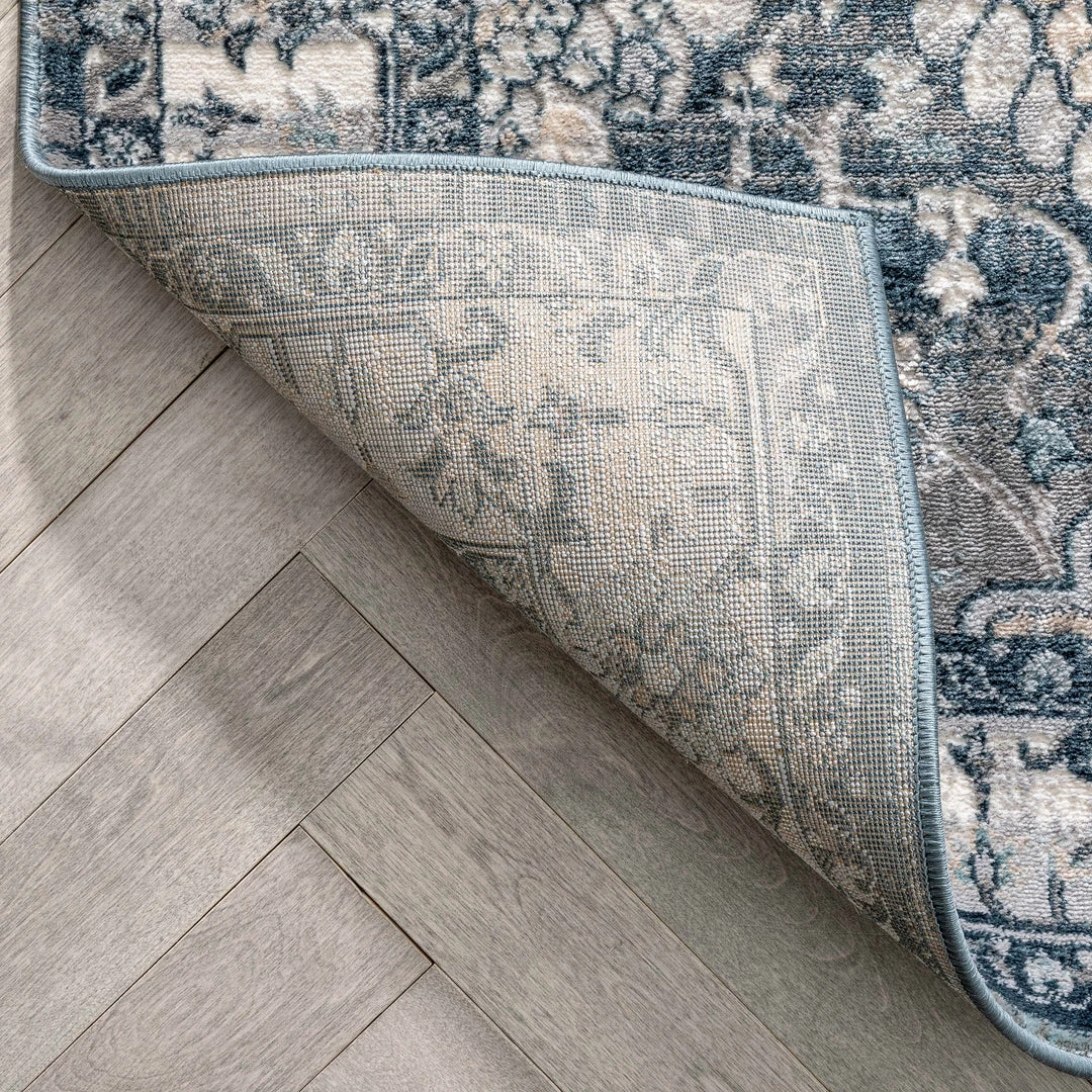 Well Woven Lennan Vintage Oriental Floral Border Blue Rug 4 Well Woven Lennan Vintage Oriental Floral Border Blue Rug