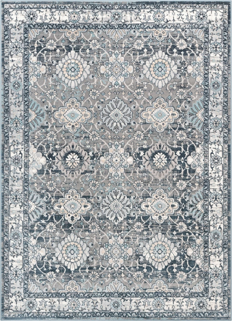 Well Woven Lennan Vintage Oriental Floral Border Blue Rug 2 Well Woven Lennan Vintage Oriental Floral Border Blue Rug