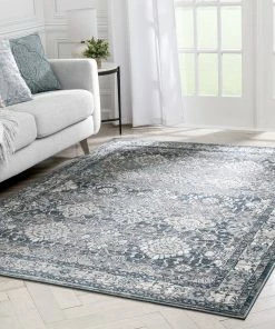 Well Woven Lennan Vintage Oriental Floral Border Blue Rug 17 Well Woven Lennan Vintage Oriental Floral Border Blue Rug