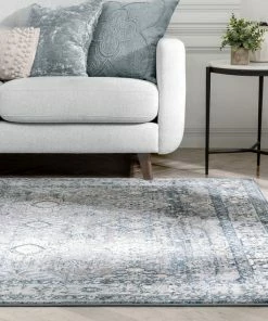 Well Woven Lennan Vintage Oriental Floral Border Blue Rug 18 Well Woven Lennan Vintage Oriental Floral Border Blue Rug