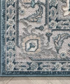 Well Woven Global Leif Vintage Medallion Blue Rug