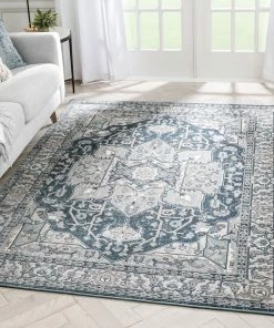 Well Woven Global Leif Vintage Medallion Blue Rug