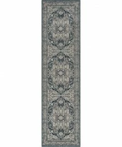 Well Woven Global Leif Vintage Medallion Blue Rug