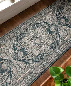 Well Woven Global Leif Vintage Medallion Blue Rug
