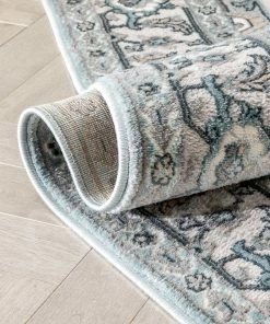 Well Woven Global Leif Vintage Medallion Light Blue Rug