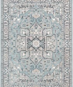 Well Woven Global Leif Vintage Medallion Light Blue Rug