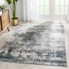 Well Woven Meade Modern Abstract Distressed Grey Rug