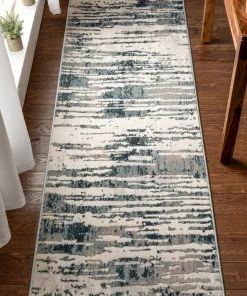 Well Woven Ronan Modern Abstract Distressed Blue Rug