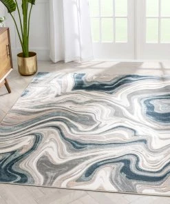 Well Woven Fallon Modern Abstract Distressed Grey Rug Global