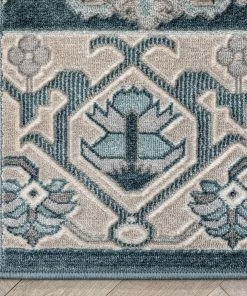 Well Woven Arial Vintage Oriental Persian Blue Rug Global