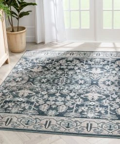 Well Woven Arial Vintage Oriental Persian Blue Rug Global