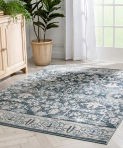 Well Woven Arial Vintage Oriental Persian Blue Rug Global