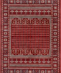 Well Woven Global Aldo Bokhara Tribal Geometric Pattern Crimson Rug