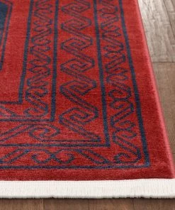 Well Woven Donte Bokhara Vintage Antique Tribal Geometric Pattern Crimson Rug