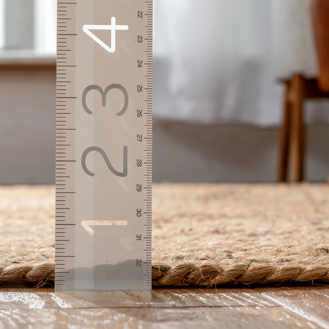 Well Woven Larissa Jute Rug Hand-Braided Basket Weave Jute Rug Farmhouse Solid Pattern Natural Color Jute + Natural 7 Well Woven Larissa Jute Rug Hand-Braided Basket Weave Jute Rug Farmhouse Solid Pattern Natural Color Jute + Natural