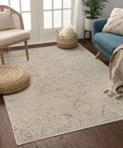 Well Woven Vivian Beige Vintage Global Medallion Rug 5'3" X 7'3"