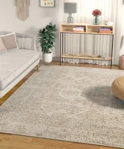 Well Woven Harmony Beige Traditional Vintage Medallion Rug Global