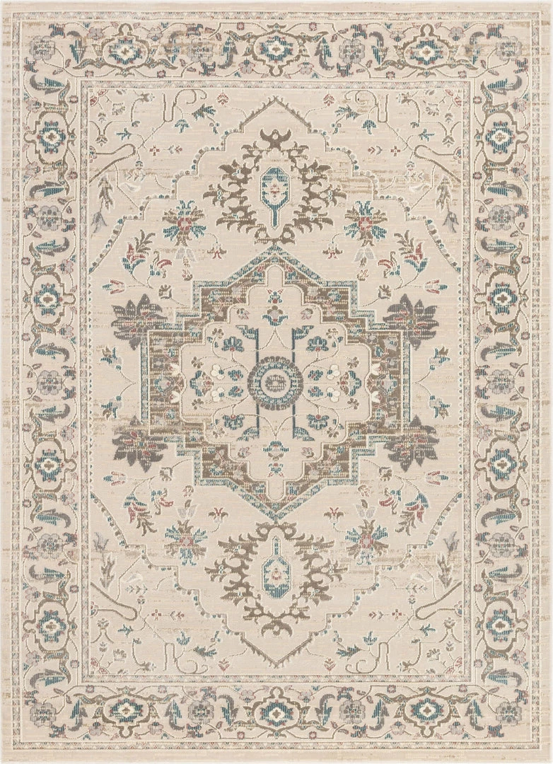 Well Woven Mariah Beige Vintage Oriental Medallion Rug 1 Well Woven Mariah Beige Vintage Oriental Medallion Rug