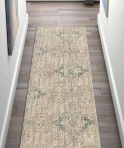 Well Woven Magnolia Beige Vintage Abstract Geometric Rug