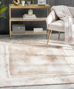 Well Woven Zaynab Vintage Abstract Border Ivory Glam Rug Global