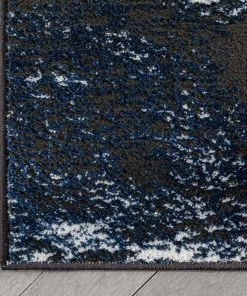 Well Woven Global Zaynab Vintage Abstract Border Navy Blue Glam Rug