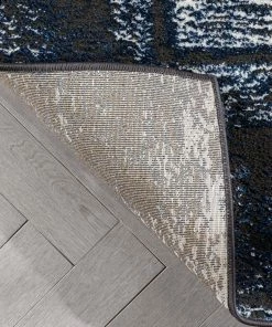 Well Woven Global Zaynab Vintage Abstract Border Navy Blue Glam Rug