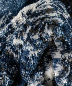 Well Woven Global Zaynab Vintage Abstract Border Navy Blue Glam Rug