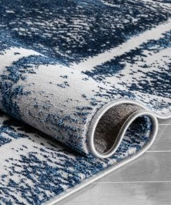 Well Woven Zaynab Vintage Abstract Border Blue Glam Rug Global