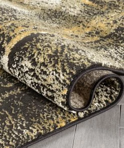 Well Woven Zaynab Vintage Abstract Border Grey Yellow Glam Rug