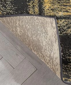 Well Woven Zaynab Vintage Abstract Border Grey Yellow Glam Rug