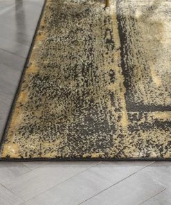 Well Woven Zaynab Vintage Abstract Border Grey Yellow Glam Rug