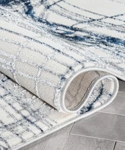 Well Woven Global Sinead Vintage Modern Abstract Blue Glam Rug