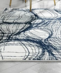 Well Woven Global Sinead Vintage Modern Abstract Blue Glam Rug