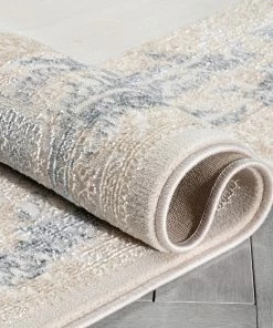 Well Woven Gemma Vintage Medallion Oriental Ivory Glam Rug