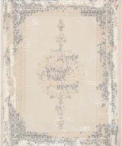 Well Woven Gemma Vintage Medallion Oriental Ivory Glam Rug