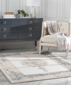 Well Woven Gemma Vintage Medallion Oriental Ivory Glam Rug