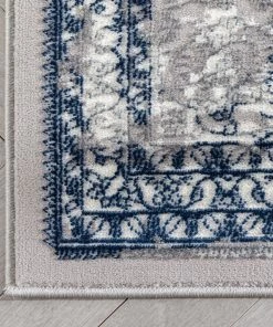 Well Woven Gemma Vintage Medallion Oriental Blue Glam Rug Global