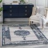 Well Woven Gemma Vintage Medallion Oriental Blue Glam Rug Global