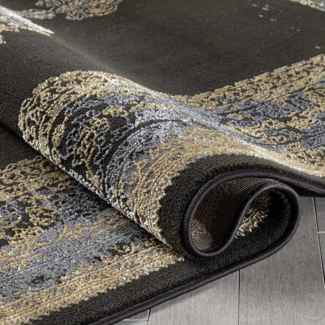 Well Woven Gemma Vintage Medallion Oriental Dark Grey Glam Rug 8 Well Woven Gemma Vintage Medallion Oriental Dark Grey Glam Rug