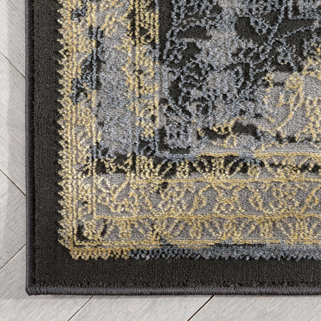 Well Woven Gemma Vintage Medallion Oriental Dark Grey Glam Rug 4 Well Woven Gemma Vintage Medallion Oriental Dark Grey Glam Rug