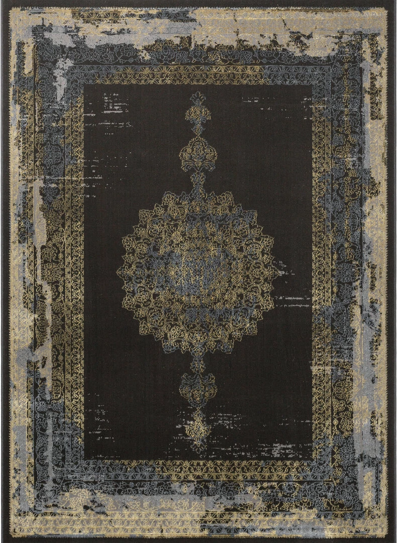 Well Woven Gemma Vintage Medallion Oriental Dark Grey Glam Rug 2 Well Woven Gemma Vintage Medallion Oriental Dark Grey Glam Rug