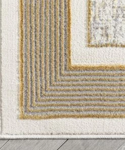 Well Woven Global Filippa Vintage Border Pattern Yellow Glam Rug