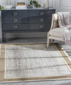 Well Woven Global Filippa Vintage Border Pattern Yellow Glam Rug