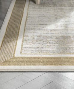 Well Woven Global Filippa Vintage Border Pattern Yellow Glam Rug