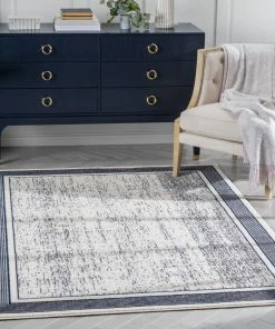 Well Woven Filippa Vintage Border Pattern Blue Glam Rug Global